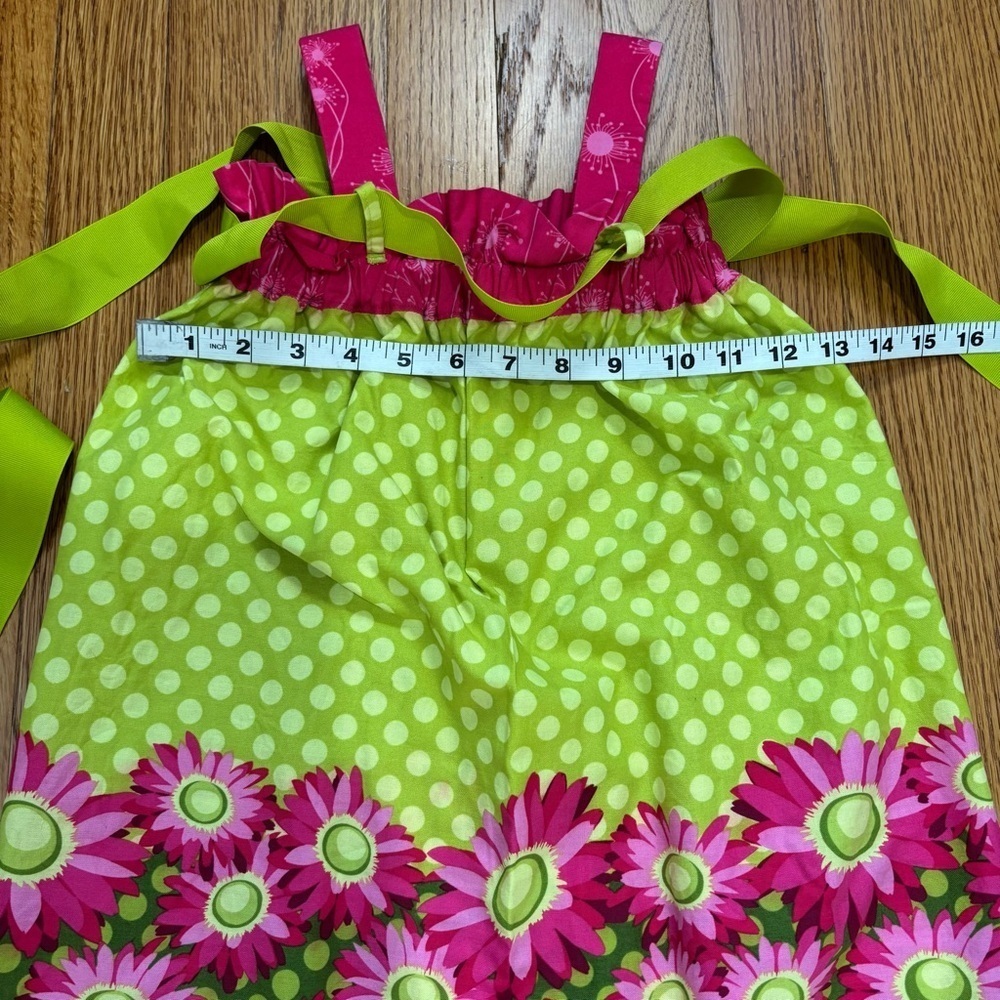 A Bushel and A Peck Toddler Girls 3T yellow pink polka dots floral sleeves dress - Picture 9 of 12
